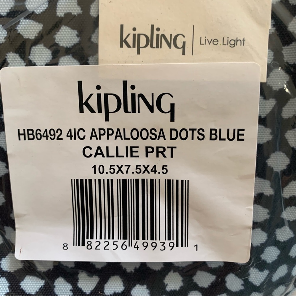 Kipling New With Tags Callie PRT Appaloosa Dots Blue Print 10.5X5X4.5 Crossbody - Picture 12 of 13